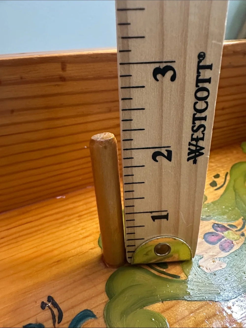Vintage Handcrafted Wooden Folk Art Painted Shelf With Pegs Cottagecore Country
